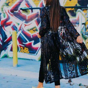 The Royal Sequin Duster Western Holiday Party L